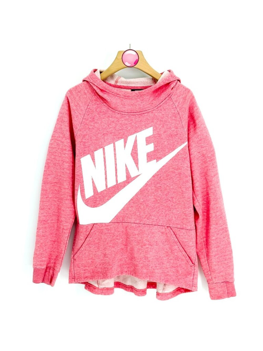 Nike Black Label Swoosh Logo Hoodie Sweatshirt (Women's Medium) Pink Women's XL